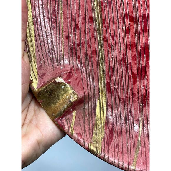 Vintage Large Pink and Gold Italian Ashtray - Picture 5 of 7